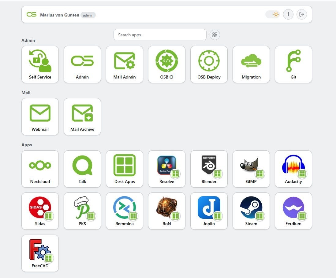 Home-Portal · Screenshot der Demo-Umgebung aus dem Konzept
